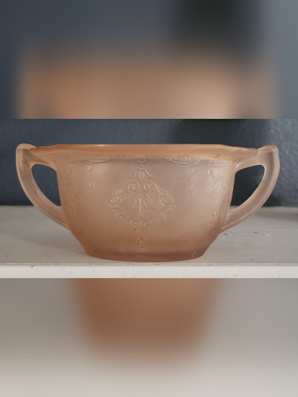 Vintage Pink Depression Glass Creamer/sugar